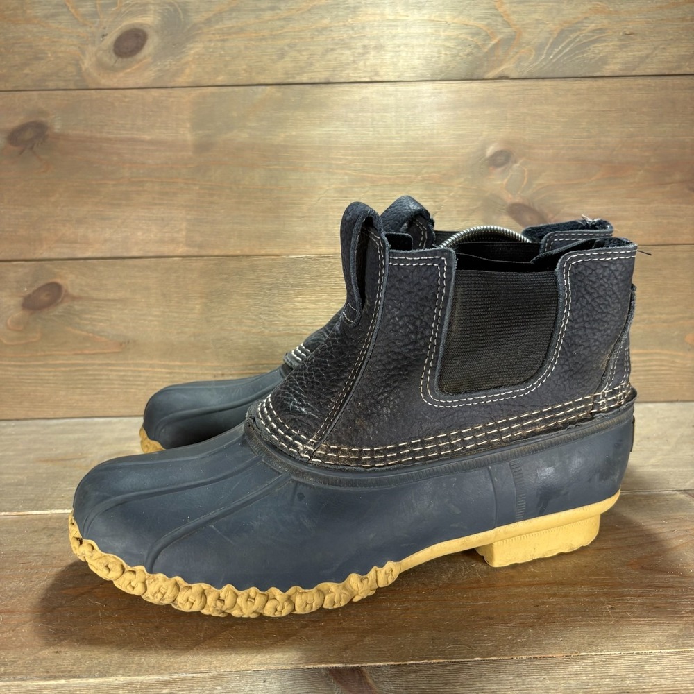 LL Bean duck boots mens size 10 shoes blue Leather Waterproof rain snow